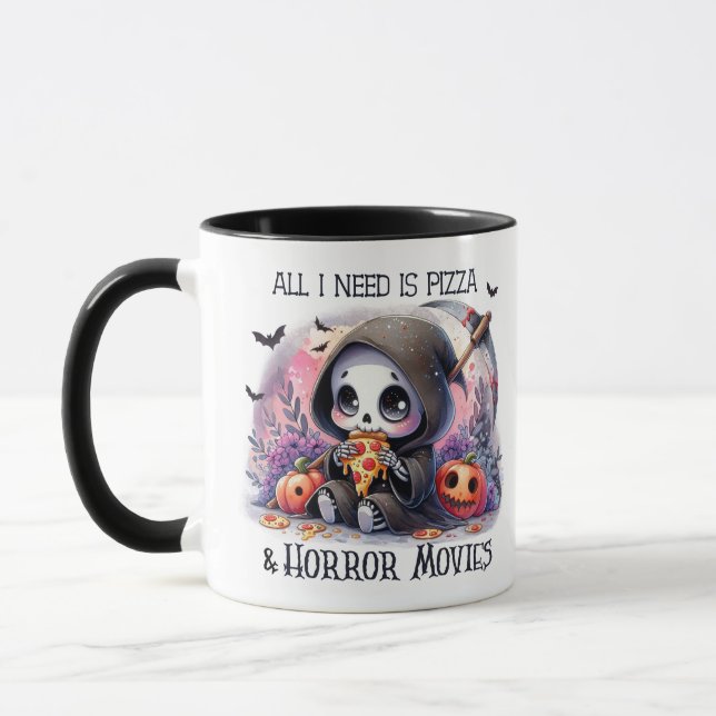 Caneca Engraçado Pizza Filme Halloween Ghost Mug (Esquerda)