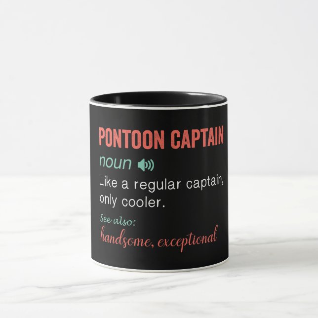Caneca Engraçado Pontoon Capitã Definição (Centro)