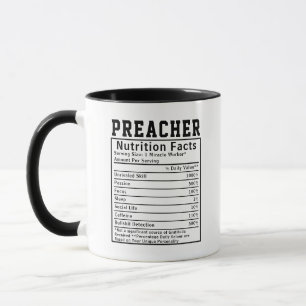 Caneca Engraçado Preacher Nutrição Fatos Funcionarios Pre