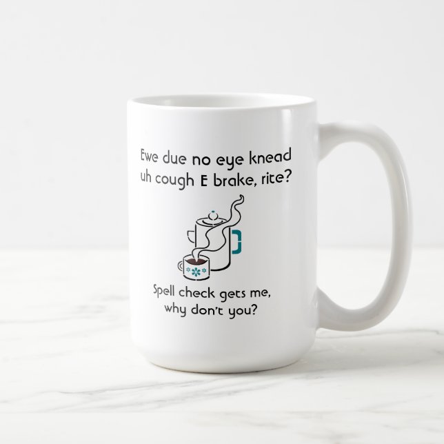 Caneca Engraçado, preciso de uma Verificação Ortográfica  (Direita)