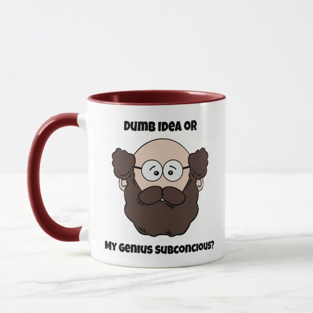 Caneca Engraçado Professor Cartoon, Genius ou Dumb (Esquerda)