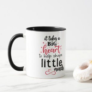 Caneca Engraçado Professor, é preciso um grande coração.