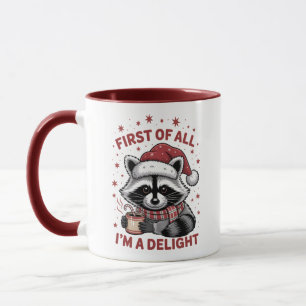 Caneca Engraçado Raccoon, antes de tudo, sou um Feliz Nat