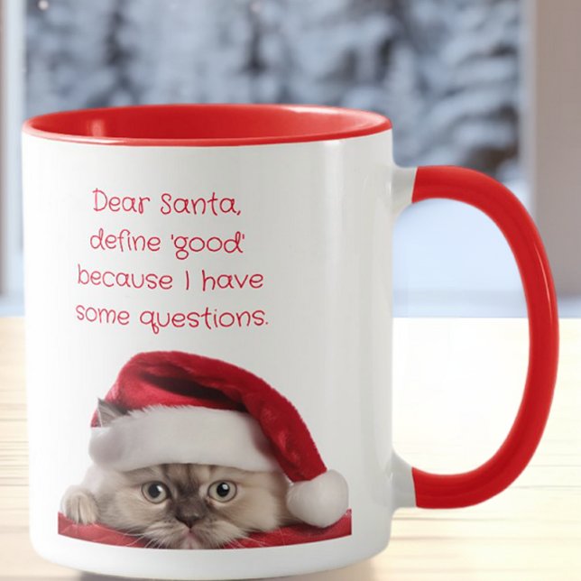 Caneca Engraçado Ragdoll Cat Santa Hat Define Bom (Criador carregado)