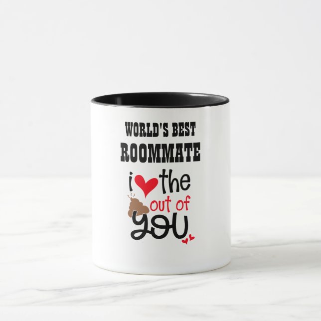 Caneca Engraçado ROOMMATE Eu amo o POOP Out You EMOJI (Centro)