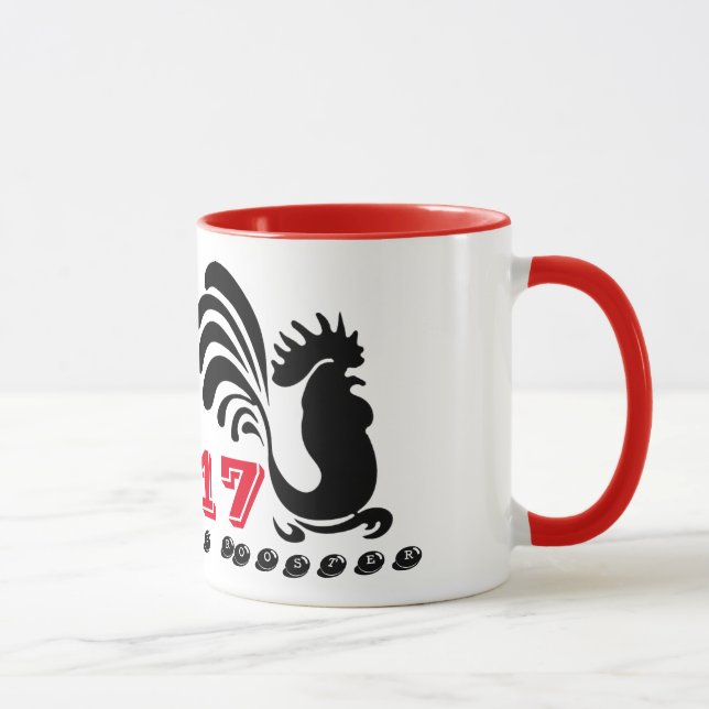 Caneca Engraçado Roosters Chinês Ano Novo 2017 Mug 2 (Direita)