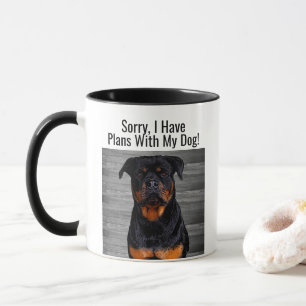 Caneca Engraçado Rottweiler Planos com Cão