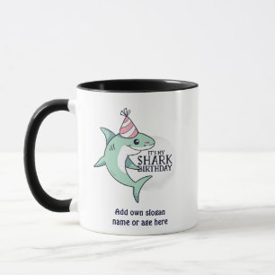 Caneca Engraçado ShARK Aniversário Cartoon Crianças Pr