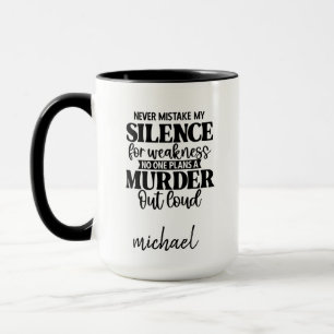 Caneca Engraçado Silêncio Assassinato Mug