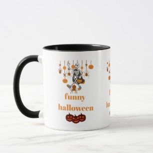 Caneca Engraçado Skeleton Halloween