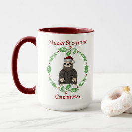 Caneca Engraçado Sloth Pun Feliz Natal Bonito Papai Noel