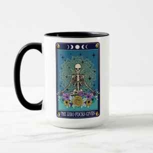 Caneca Engraçado Tarot O Zero F*cks Dado Esqueleto De Car