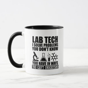 Caneca Engraçado técnico de laboratório cita humor técnic