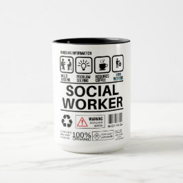 Caneca Engraçado Trabalhador Social Manipulando Informaçõ