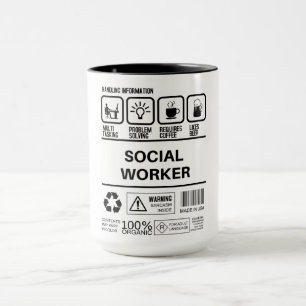 Caneca Engraçado Trabalhador Social Manipulando Informaçõ
