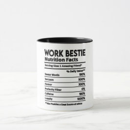 Caneca Engraçado Trabalho Bestial Fatos Nutricionais