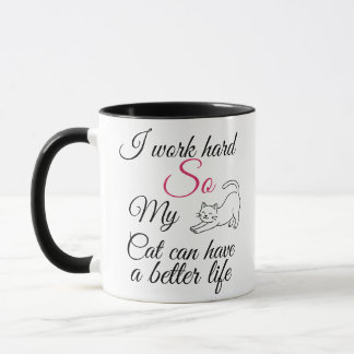 Caneca Engraçado "Trabalho Duro Para o Meu Gato" Personal