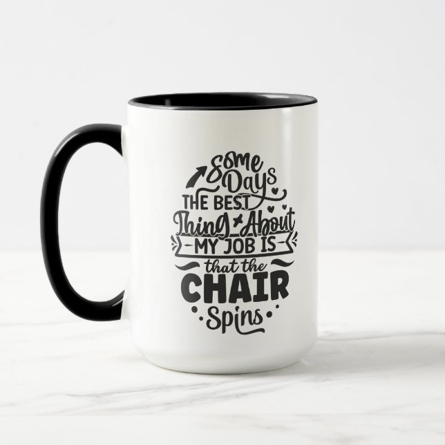 Caneca Engraçado trabalho girando cadeira (Esquerda)