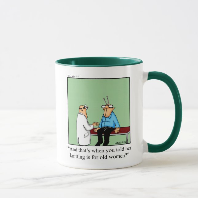 Caneca Engraçado tricotar um presente de humor na mug (Direita)
