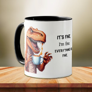 Caneca Engraçado Tyrannosaurus Rex Dino.