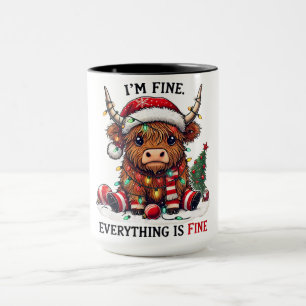 Caneca Engraçado Vaca Highland Natal