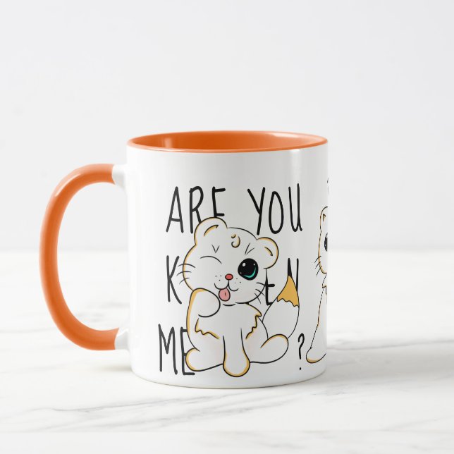 Caneca Engraçado Você É Gatinho? Kids Mug (Esquerda)