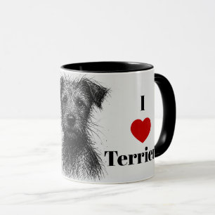 Caneca Engravidado Terrier. Eu adoro terristas personaliz