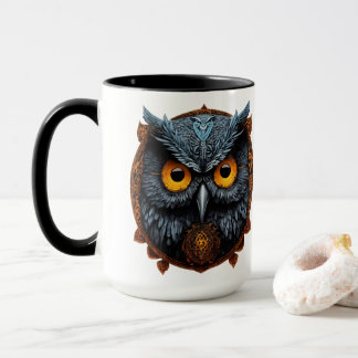 Caneca Enigma Ascendente: Apollyon Sigil Owl White Mug