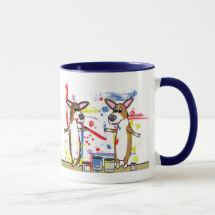 Caneca enorme do Corgi da confusão da pintura