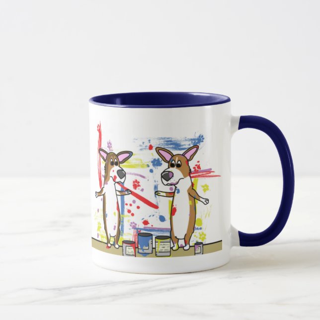 Caneca enorme do Corgi da confusão da pintura (Direita)