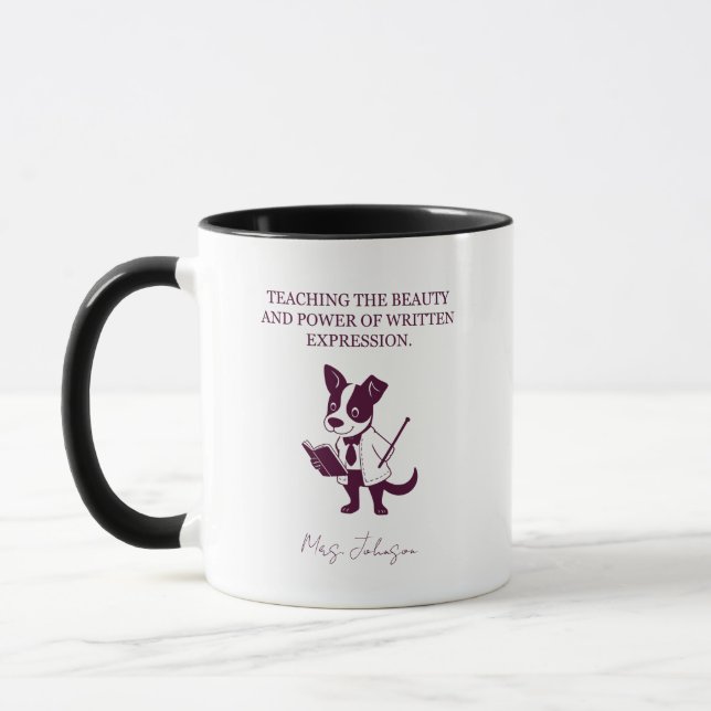 Caneca Ensinando a Beleza do Poder da Arte da Expressão E (Esquerda)
