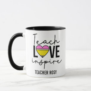 Caneca Ensinar Amor Inspire Professores Personalizados Mu