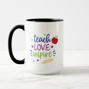 Caneca Ensinar Amor Presente do professor inspirador