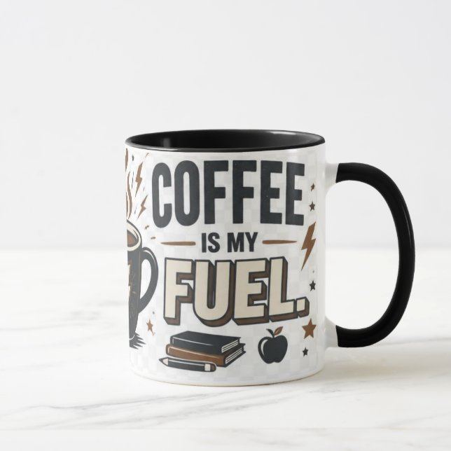 Caneca Ensinar É Meu Superpoder Café É Meu Combustível Pr (Direita)