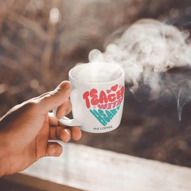 Caneca Ensino-branco e vermelho/azul-CAFÉ (Criador carregado)