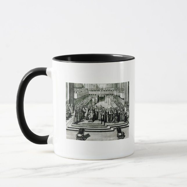 Caneca Enthroning do rei James II e do Queen Mary (Esquerda)