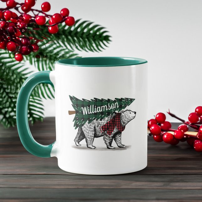 Caneca Entrega Personalizada de Árvore de Urso Polar de V (Personalized Vintage Polar Bear Tree Delivery Mug
)