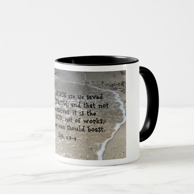 Caneca Ephesianos 2:8-9 Para por graça (Frente Esquerda)