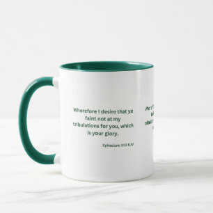 Caneca Ephesianos 3:13 Bíblia KJV Verso Mug De Dois Tons