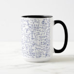 Caneca Equações Físicas na Caneta Azul //<br><div class="desc">Equações de física escrita à mão na caneta azul. Todas as equações de física mais comuns. Presente perfeito para um cientista,  químico ou amante da física!</div>