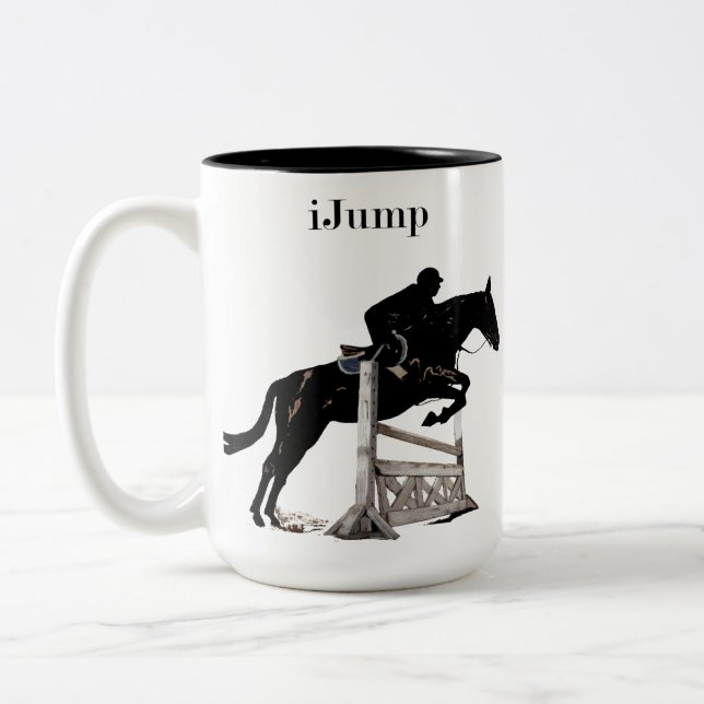 Caneca equestre do cavalo do iJump do divertimento (Esquerda)