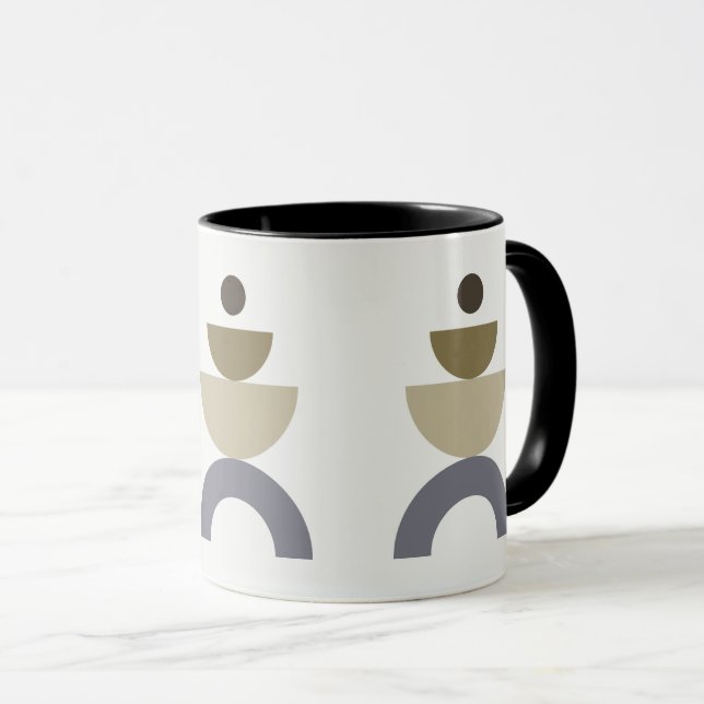 Caneca Equilíbrio - formas geométricas coloridas do Meio  (Frente Esquerda)