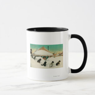 Caneca Equipe de Alaska Dogsled que descansa em SnowState