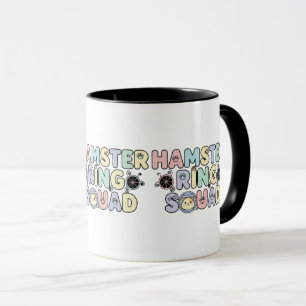 Caneca Equipe de Anel de Hamster Fofa Design Pastel