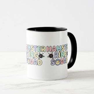 Caneca Equipe de Anel de Hamster Fofa Design Pastel