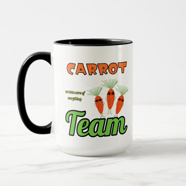 Caneca Equipe de cenouras engraçadas (Esquerda)