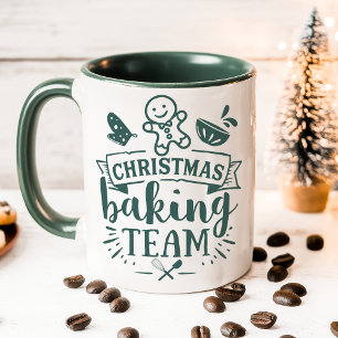 Caneca Equipe de Confeitaria de Natal Verde Fofo Férias