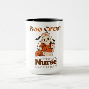 Caneca Equipe de Enfermeira Fantasma Fofa Boo no Hallowee