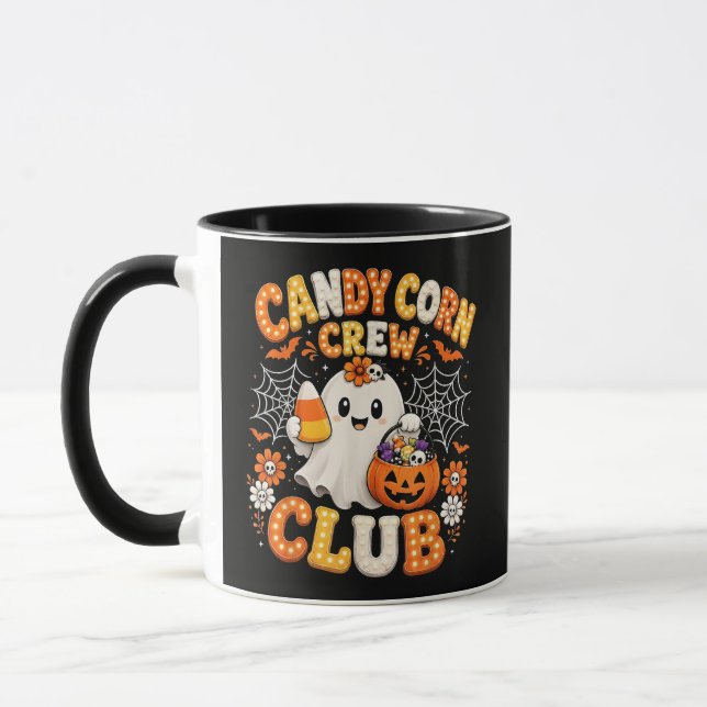 Caneca Equipe de Fantasmas do Halloween de Candy Corn (Esquerda)