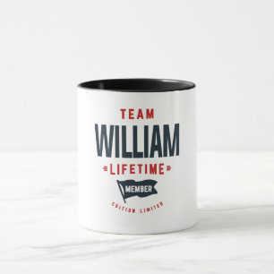 Caneca Equipe William Lifetime Membro Funny Name William
